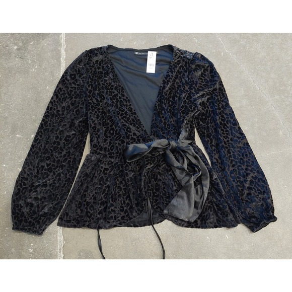 Womens N&C Black Size Small Wrap Top - Picture 5 of 5